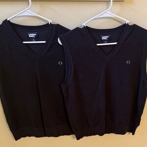 Lands' End Black V-Neck Sweater Vest